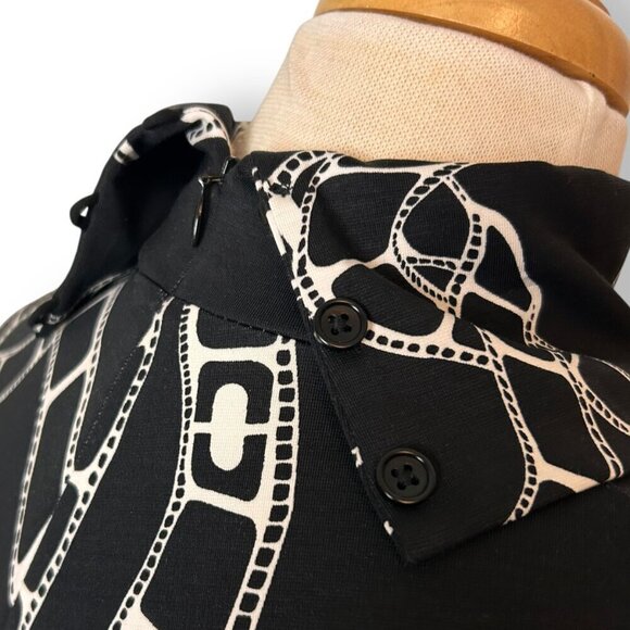 NWT DVF Diane Von Furstenburg Briony Movie Chain A-line Dress Knee Length Sz XS - Picture 9 of 11